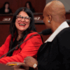 WASHINGTON, DC - JANUARY 07: U.S. Rep. Rashida Tlaib (D-MI) (L) and U.S. Rep. Ayanna Pressley (D-MA) speak prior to a House Oversight and Government Reform Committee hearing about the Trump Administration's decision to freeze $10 billion in child care funds for families with low incomes in California, Colorado, Illinois, Minnesota and New York at the U.S. Capitol on January 07, 2026 in Washington, DC. Federal prosecutors filed charges against dozens of people in Minnesota, many from the area's Somali community, with stealing upwards of billions of taxpayer dollars through fraudulent social services schemes. (Photo by Chip Somodevilla/Getty Images)
