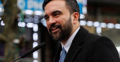 Mayor Zohran Mamdani announces the appointment of Christine Clarke as chair and commissioner for the New York City Commission on Human Rights at Diversity Plaza in Jackson Heights, Queens in New York City, New York, United States on January 7, 2026. (Photo by Jason Alpert-Wisnia / Hans Lucas / AFP via Getty Images)