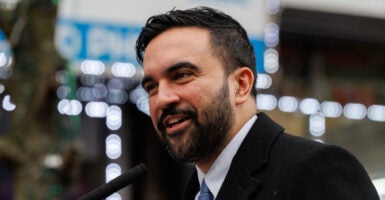 Mayor Zohran Mamdani announces the appointment of Christine Clarke as chair and commissioner for the New York City Commission on Human Rights at Diversity Plaza in Jackson Heights, Queens in New York City, New York, United States on January 7, 2026. (Photo by Jason Alpert-Wisnia / Hans Lucas / AFP via Getty Images)