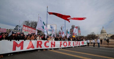 People attend the annual March for Life in 2026