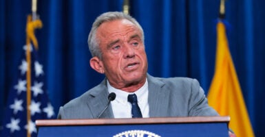 WASHINGTON, DC - JANUARY 08: U.S. Secretary of Health and Human Services Robert F. Kennedy Jr. speaks during a policy announcement event at the U.S. Department of Health and Human Services on January 8, 2026 in Washington, DC. The Trump administration announced new dietary guidelines on Wednesday including an emphasis on proteins and full-fat dairy, and limits on processed foods. (Photo by Anna Moneymaker/Getty Images)