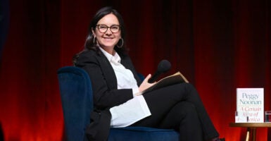 NEW YORK, NEW YORK - NOVEMBER 19: Bari Weiss speaks onstage during Book Club Event With Peggy Noonan on November 19, 2024 in New York City. (Photo by Noam Galai/Getty Images for The Free Press)