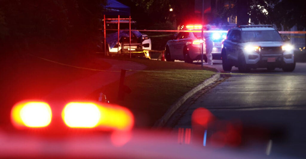 Durham Regional Police investigate a murder near the intersection of Fairport and Lynn Heights in Pickering. May 29, 2025. Steve Russell/Toronto Star (Steve Russell/Toronto Star via Getty Images)