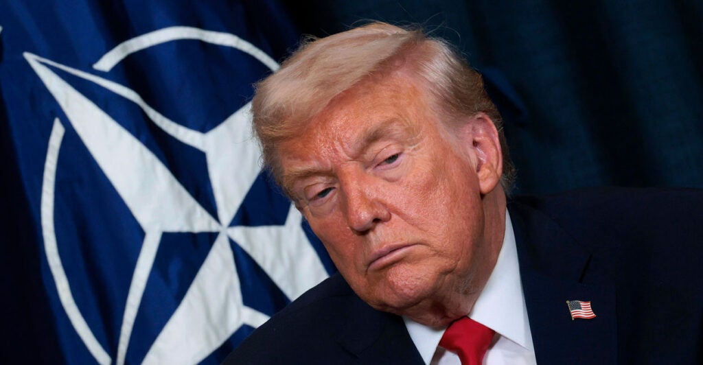 JANUARY 21: U.S. President Donald Trump attends a bilateral meeting with NATO Secretary General Mark Rutte on the sidelines of the World Economic Forum (WEF) Annual Meeting on January 21, 2026 in Davos, Switzerland. The annual meeting of political and business leaders comes amid rising tensions between the United States and Europe over a range of issues, including Trump's vow to acquire Greenland, a semi-autonomous Danish territory. (Photo by Chip Somodevilla/Getty Images)