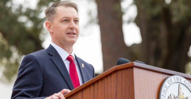 Alabama Secretary of State Wes Allen speaks.