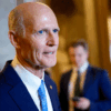 Sen. Rick Scott (R-FL) walks out of the Senate Chamber on December 11, 2025 in Washington, DC. Two opposing health care bills intended to avert rising health care premiums failed. (Photo by Andrew Harnik/Getty Images)