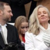 Virginia Governor Abigail Spanberger shares a moment with her husband Adam during her inauguration ceremony at the Virginia State Capitol January 17, 2026 in Richmond, Virginia.