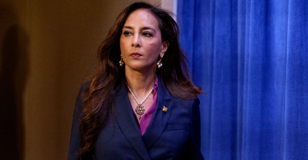 WASHINGTON, DC - SEPTEMBER 29: Assistant Attorney General for Civil Rights Harmeet Dhillon arrives for a news conference at the Justice Department on September 29, 2025 in Washington, DC. The Justice Department has filed a complaint under the Freedom of Access to Clinic Entrances (FACE) Act against protestors who targeted a New Jersey synagogue in November 2024. (Photo by Andrew Harnik/Getty Images)
