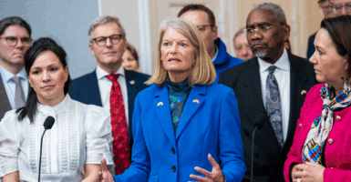 Senator Lisa Murkowski speaks at a press conference at Christiansborg Palace on January 16, 2026 in Copenhagen, Denmark.