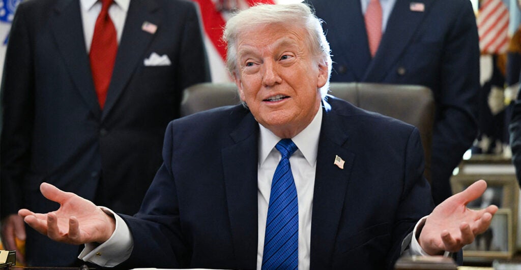US President Donald Trump speaks before signing executive orders in the Oval Office in the White House in Washington, DC, on January 30, 2026. (Photo by ANNABELLE GORDON / AFP via Getty Images)