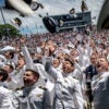 Kings Point, N.Y.: Class of 2019 graduates toss their hats during the 83rd Commencement Exercises for the United States Merchant Marine Academy in Kings Point, New York on Saturday, June 15, 2019. (Photo by J. Conrad Williams, Jr./Newsday RM via Getty Images)