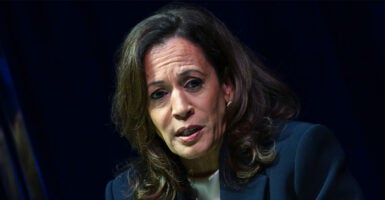ATLANTA, GEORGIA - OCTOBER 08: Former U.S. Vice President Kamala Harris speaks onstage during her "107 Days" book tour at Tabernacle on October 8, 2025 in Atlanta, Georgia. (Photo by Paras Griffin/Getty Images)