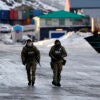 Soldiers are pictured as they guard the harbor in Nuuk, Greenland, on January 25, 2026. (Photo by Mads Claus Rasmussen / Ritzau Scanpix / AFP via Getty Images) / Denmark OUT