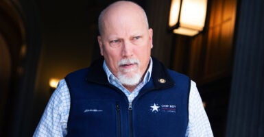 Chip Roy leaves the Capitol Hill Club.