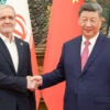 Chinese President Xi Jinping meets with Iranian President Masoud Pezeshkian at the Great Hall of the People in Beijing, capital of China, Sept. 2, 2025. Pezeshkian is in China for the Shanghai Cooperation Organization Summit 2025, as well as commemorations marking the 80th anniversary of the victory in the Chinese People's War of Resistance against Japanese Aggression and the World Anti-Fascist War. (Photo by Yao Dawei/Xinhua via Getty Images)