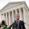 South Dakota Attorney General Marty Jackley speaks to members of the media in front of the U.S. Supreme Court April 17, 2018 in Washington, DC.