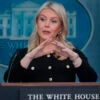 WASHINGTON, DC - FEBRUARY 18: White House Press Secretary Karoline Leavitt speaks during a news briefing in the James S. Brady Press Briefing Room of the White House on February 18, 2026 in Washington, DC. Leavitt spoke to reporters on a range of topics amid a partial government shutdown that has paused funding for the Department of Homeland Security. (Photo by Chip Somodevilla/Getty Images)