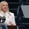 Virginia Governor Abigail Spanberger speaks after being sworn into office at the Virginia State Capitol January 17, 2026 in Richmond, Virginia.