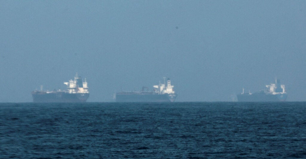 Three oil tankers sail off the coast of United Arab Emerits