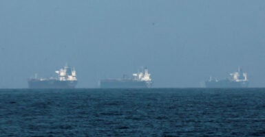 Three oil tankers sail off the coast of United Arab Emerits