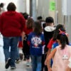 SUGAR LAND, TEXAS - NOVEMBER 11: Students walk to their classrooms at Sugar Mill Elementary in Fort Bend ISD in Sugar Land, Tuesday, Nov. 11, 2025. (Brett Coomer/Houston Chronicle via Getty Images)