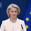 European Commission President Ursula von der Leyen at a press conference.