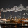 Steam rises from chimneys of the oil refinery in Gdansk, northern Poland on February 3, 2026. (Photo by Sergei GAPON / AFP via Getty Images)