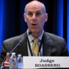 James Boasberg, chief judge of the US District Court for the District of Columbia, attends a panel discussion at the annual American Board Association (ABA) Spring Antitrust Meeting at the Marriott Marquis in Washington, DC, on April 2, 2025. Boasberg issued an injunction barring further flights of deportees under the Alien Enemies Act after two planeloads of Venezuelan migrants were sent to El Salvador on March 15. (Photo by Drew ANGERER / AFP) (Photo by DREW ANGERER/AFP via Getty Images)