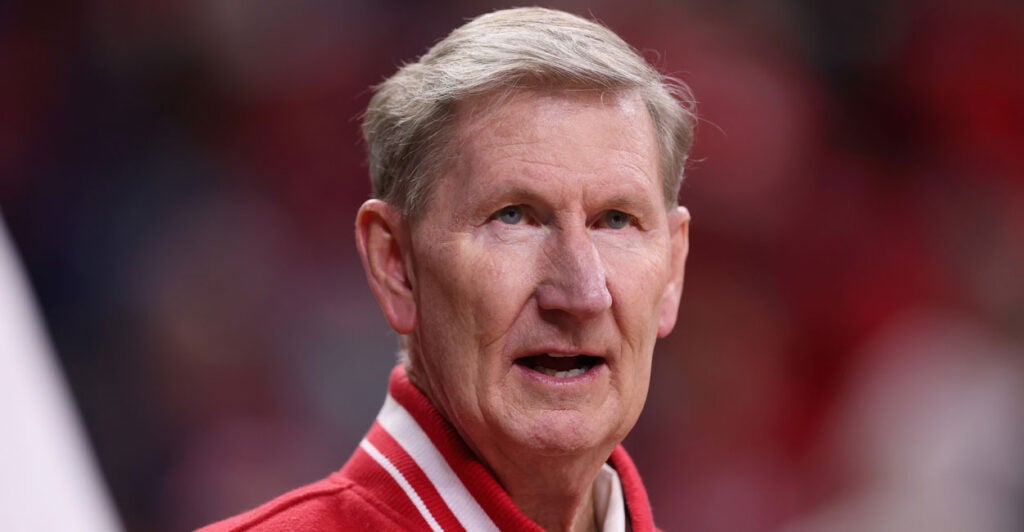 OSU President Ted Carter wears a red jacket.