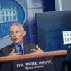 Director of the National Institute of Allergy and Infectious Diseases Anthony Fauci speaks as US President Donald Trump listens during the daily briefing on the novel coronavirus, which causes COVID-19, in the Brady Briefing Room at the White House on April 13, 2020, in Washington, DC. (Photo by MANDEL NGAN / AFP) (Photo by MANDEL NGAN/AFP via Getty Images)