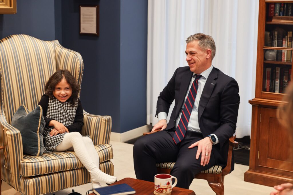 Dalilah Coleman and Sen. Jim Banks.