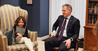 Dalilah Coleman and Sen. Jim Banks.