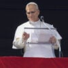VATICAN CITY, VATICAN, MARCH 01: Pope Leo XIV celebrates the Angelus noon prayer from his studio window overlooking St. Peterâs Square at the Vatican, on March 01, 2026. The pontiff expressed his concern over recent events in the Middle East and Iran and appealed the parties involved to assume the moral responsibility to stop the spiral of violence before it becomes an irreparable abyss. (Photo by Riccardo De Luca/Anadolu via Getty Images)