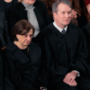 WASHINGTON, DC - FEBRUARY 24: Supreme Court Chief Justice John Roberts, Associate Justice Elena Kagan, Associate Justice Brett Kavanaugh and Associate Justice Amy Coney Barrett attend the State of the Union address during a Joint Session of Congress at the U.S. Capitol on February 24, 2026, in Washington, DC. Trump delivered his address days after the Supreme Court struck down the administration's tariff strategy and amid a U.S. military buildup in the Persian Gulf threatening Iran. (Photo by Chip Somodevilla/Getty Images)