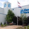 A Planned Parenthood facility, with an American flag flying out front.