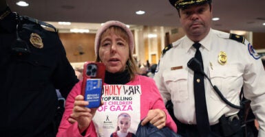 Code Pink co-founder Medea Benjamin has repeatedly gotten herself arrested for illegal protests, and the Center to Advance Security in America filed a request for the IRS to consider revoking the group's tax-exempt status for such activity.