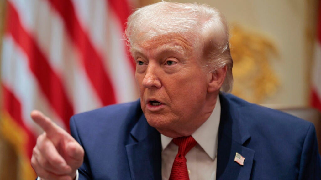 WASHINGTON, DC - MARCH 26: U.S. President Donald Trump speaks during a Cabinet meeting in the Cabinet Room of the White House on March 26, 2026 in Washington, DC. This is Trump's second Cabinet meeting of 2026 and the first since the United States and Israel began attacking Iran on February 28. (Photo by Chip Somodevilla/Getty Images)