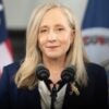 Gov. Abigail Spanberger speaking at a podium