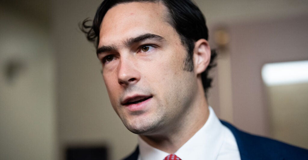 Rep. Brandon Gill, R-Texas, talks with reporters.