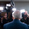 Chairman Sen. Lindsey Graham, R-S.C., speaks to the cameras as he arrives to a hearing.