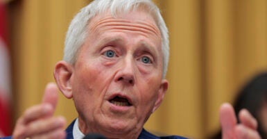 WASHINGTON, DC - MARCH 04: U.S. Rep. Jeff Van Drew (R-NJ) speaks as U.S. Secretary of Homeland Security Kristi Noem testifies during a House Judiciary Committee hearing in the Rayburn House Office Building on March 04, 2026 in Washington, DC. Noem is appearing before Congress for a second day as she faces questions on the department's handling of immigration enforcement and the effects of its partial shutdown. (Photo by Heather Diehl/Getty Images)