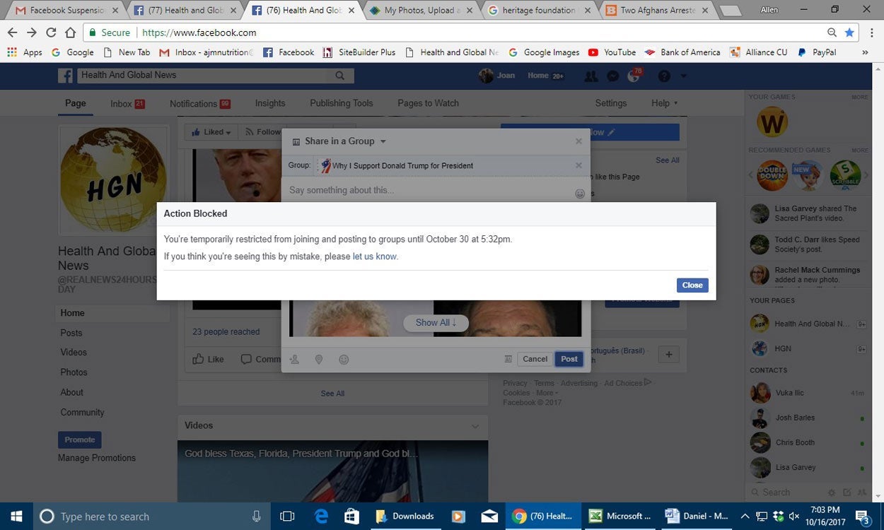 Facebook Censors His Conservative Posts, Retired Accountant Contends