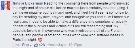 'We Witnessed the Horror': 15 Comments From Band's Facebook Post After the Paris Attacks 7 'We Witnessed the Horror': 15 Comments From Band's Facebook Post After the Paris Attacks