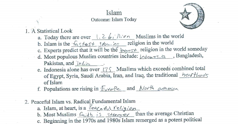 Mom Bucks Lesson That Muslims More Devout Than Christians