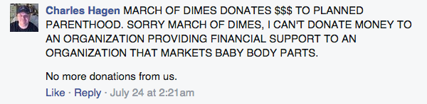 March of Dimes Admits 5 Local Chapters Donated to Planned Parenthood