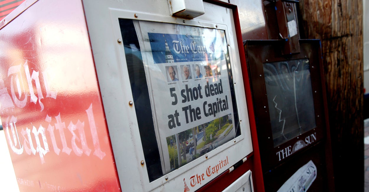The Capital Gazette Published as Promised, but It Was the Nearly Blank